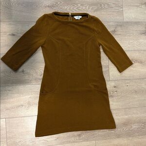Boden Mini Shift Dress in Olive Brown